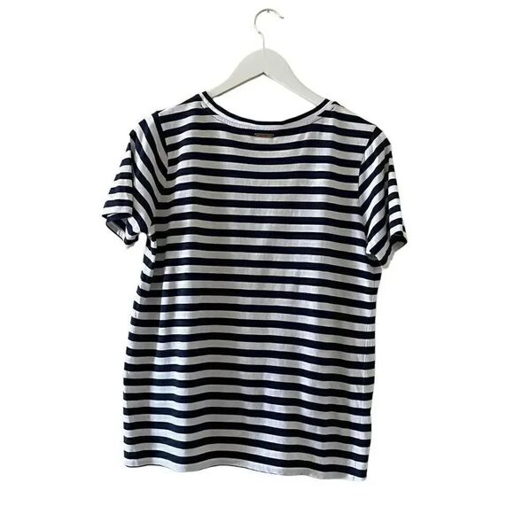 2 for $30 Michael Kors Stripes Front Knot Short Sleeves Soft High Low L # 1373 - Picture 5 of 12